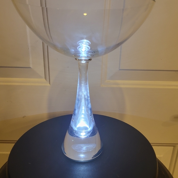 Steuben Style Teardrop Crystal Glass Compote Bowl 9" - Picture 6 of 11